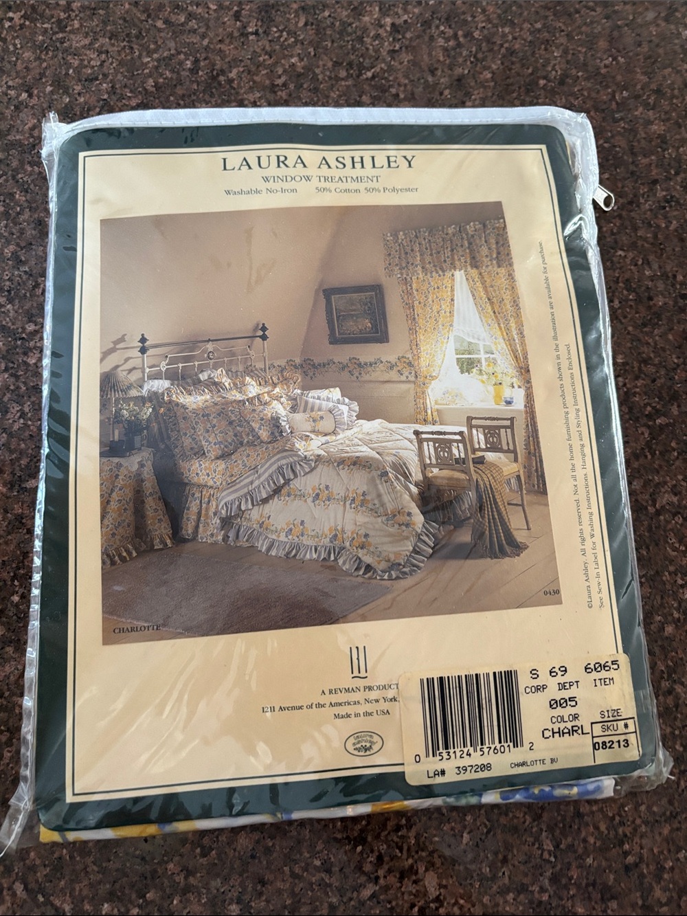 Laura Ashley Charlotte Floral Blouson Window Valance-VINTAGE